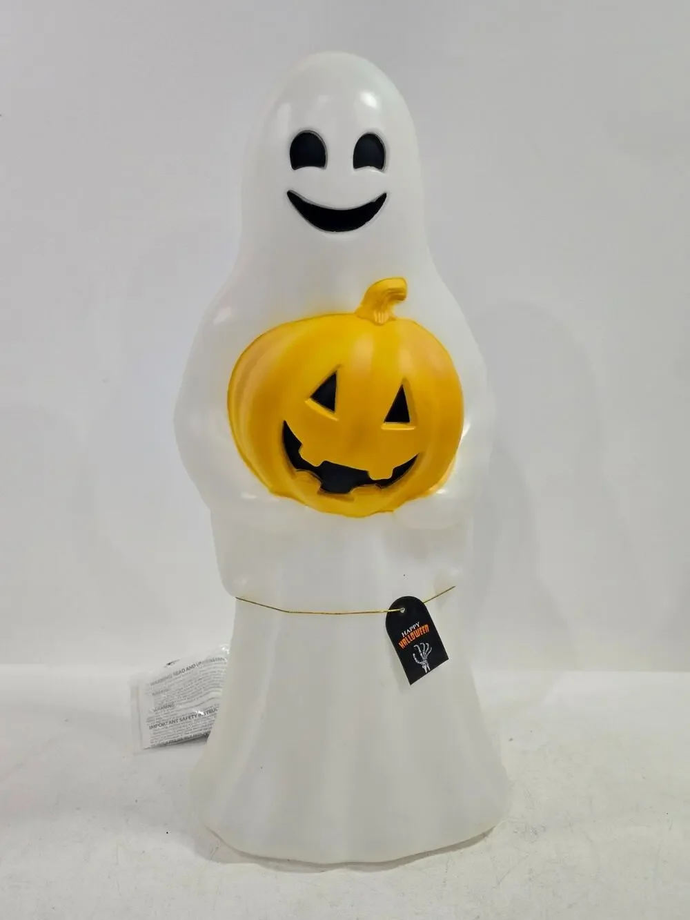 Halloween Ghost Holding Pumpkin Lighted Blow Mold 24